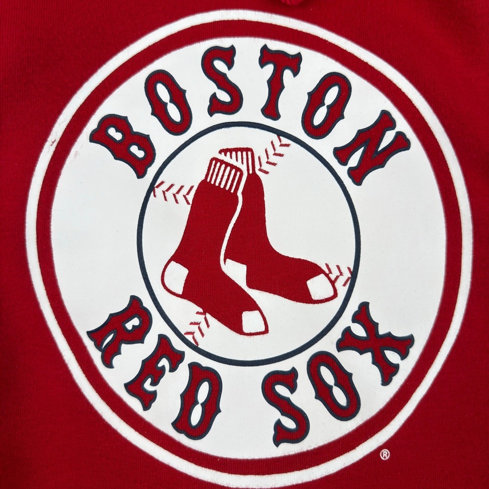 47' Brand Boston Red Sox Mens Medium Red Fleece Pullover Hoodie MLB Baseball - Picture 4 of 10